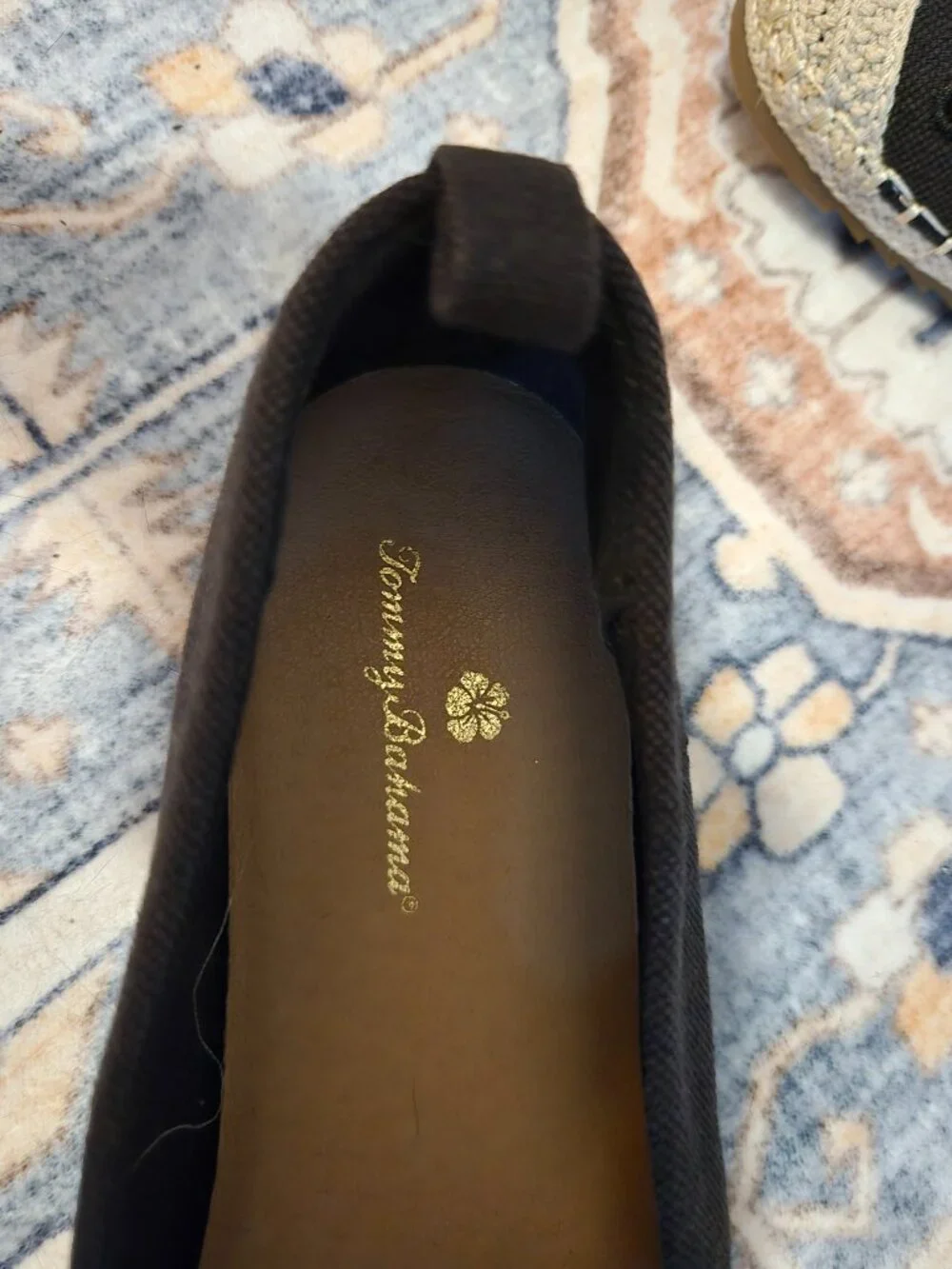 TOMMY BAHAMA Espadrilles Black Eylet Size 8